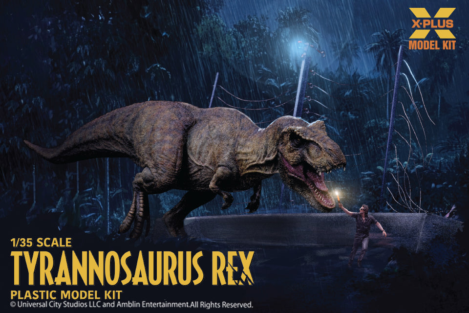 X PLUS 1/35 Jurassic Park Tyrannosaurus Rex Plastic Model Kit - 411-200364
