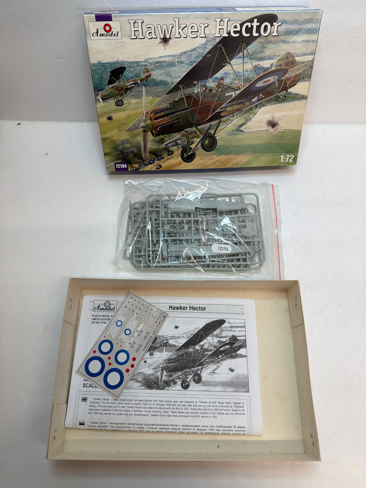 Hawker Hector — Amodel 1/72 Plastic Model Kit Vintage