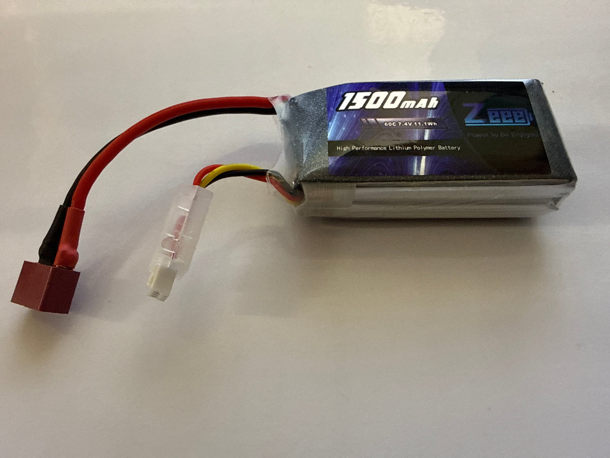 Zeee 2S Lipo Battery 1500mAh with T Plug - SECOND HAND