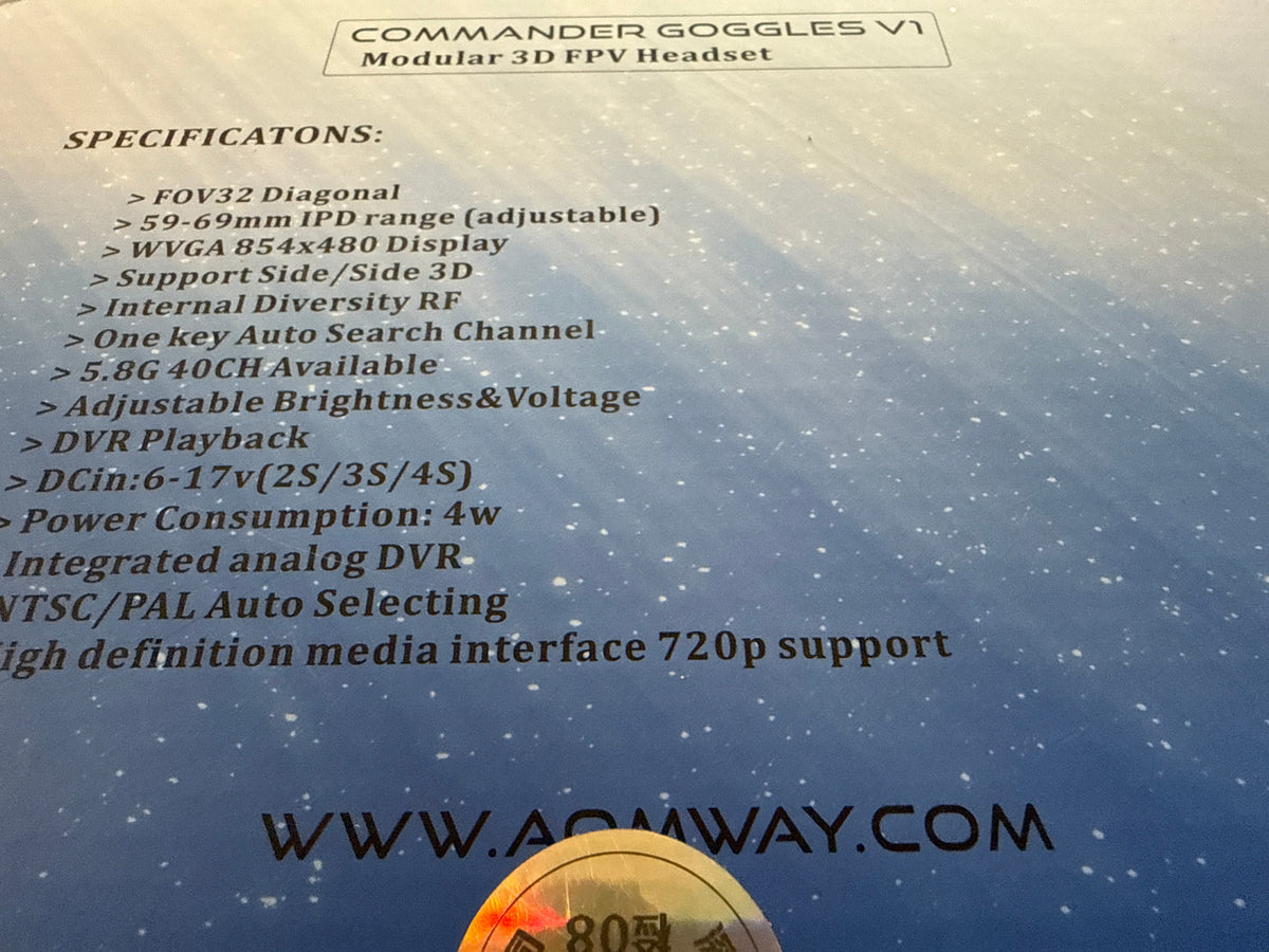Aomway Commander Goggles V1 (Base - No Head Tracker)