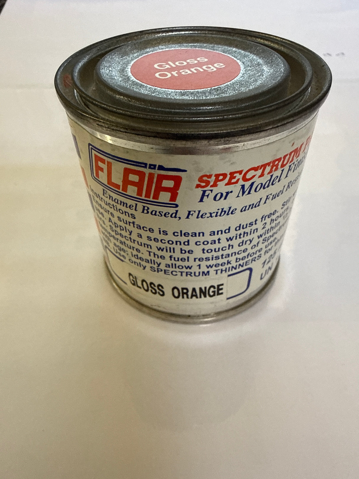 SPECTRUM Gloss Orange Tins 125ml (Tarnished/Marked can)