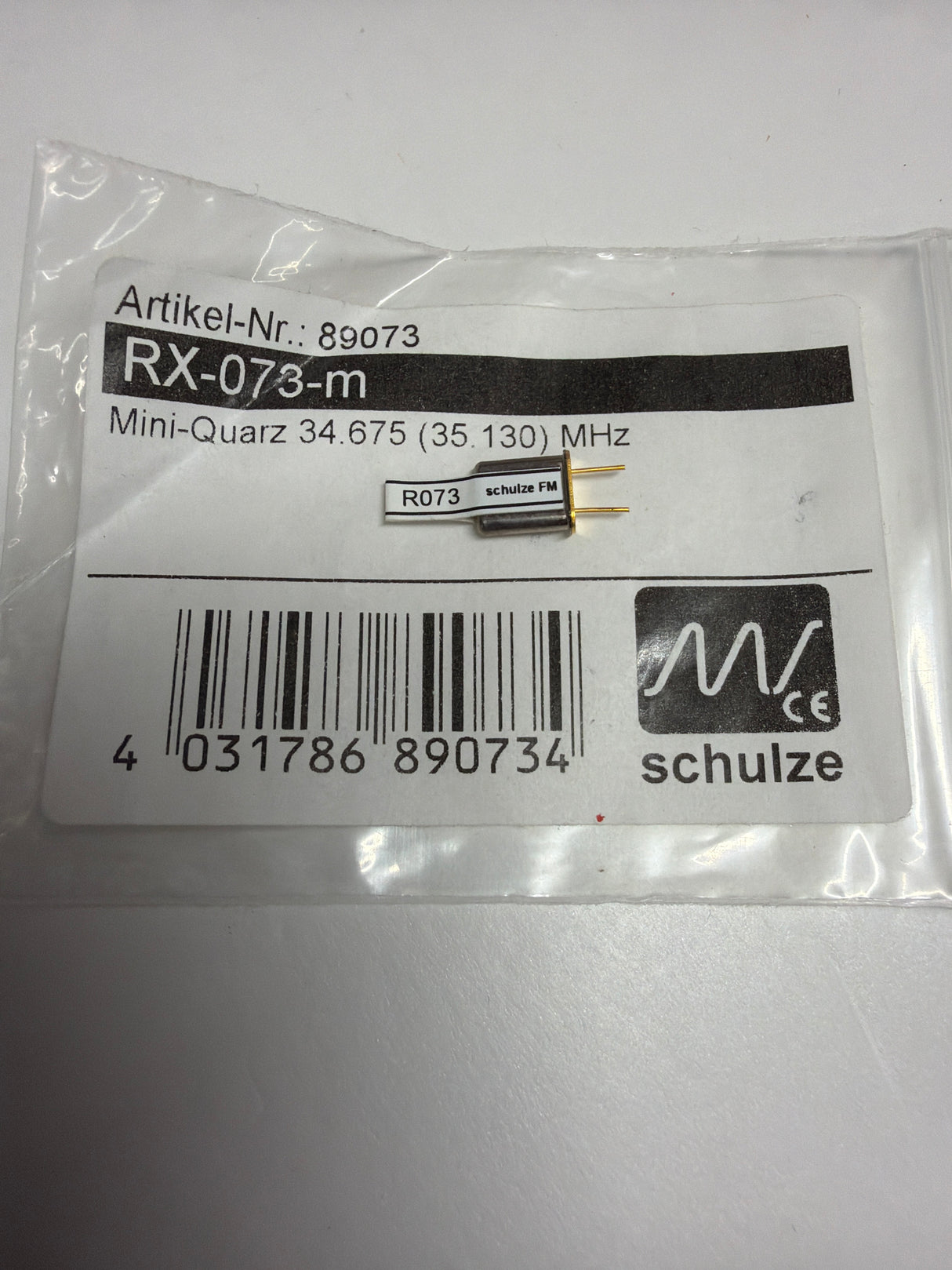 Schulze Receiver Crystal quartz mini / 35MHz / channel 73 35.130