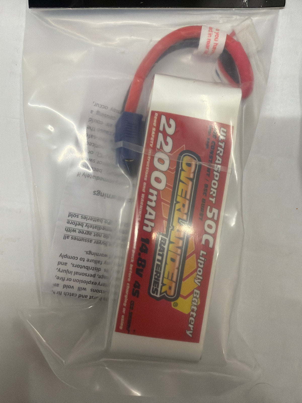 2200mAh 14.8V 4S 50C Ultrasport LiPo Battery EC3