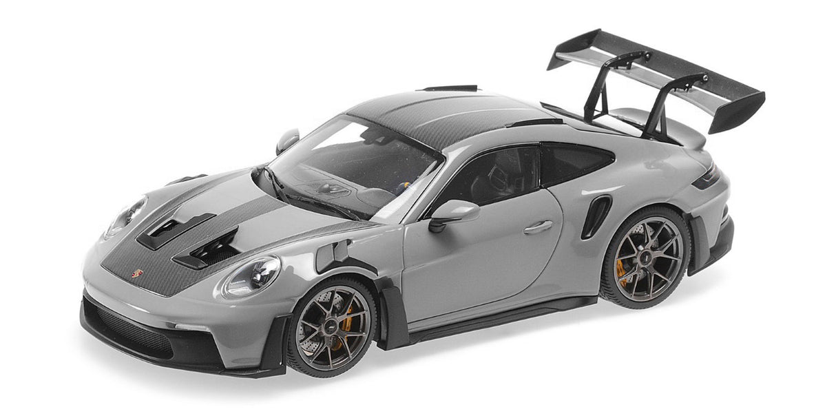 Minichamps Die Cast Collectables - 1:18 2024 Porsche 911 (992) GT3 RS - Grey Weissach Pack Black Wheels Limited Edition 200Pcs