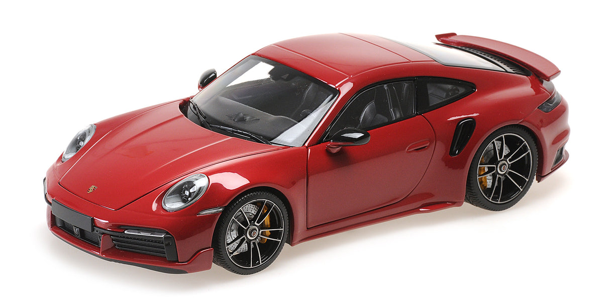 Minichamps Die Cast Collectables - 1:18 2021 Porsche 911 Turbo S Coupe Sport Design - Red