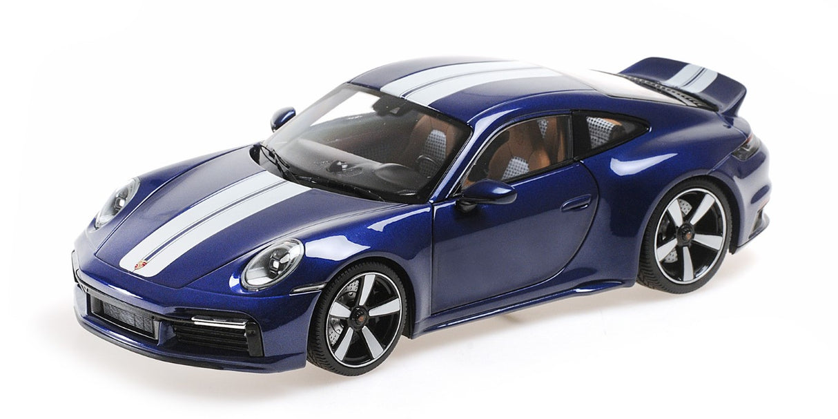 Minichamps Die Cast Collectables - 1:18 2022 Porsche 911 (992) Sport Classic Blue Metallic