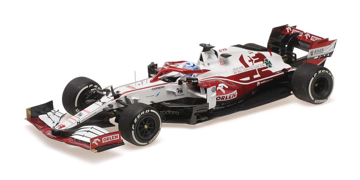 Minichamps Die Cast Collectables - 1:18 Alfa Romeo Racing Orlen C41 - Kimi Raikkonen - Final Race - Abu Dhabi GP 2021