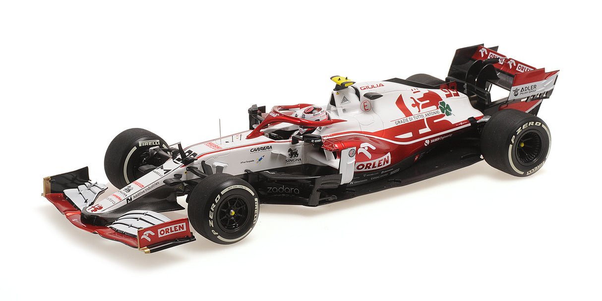 Minichamps Die Cast Collectables - 1:18 Alfa Romeo Racing Orlen C41 - Antonio Giovinazzi - Final Race - Abu Dhabi GP 2021