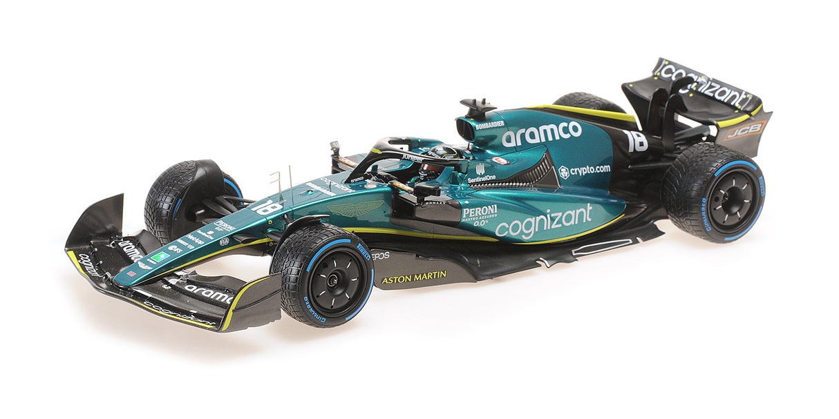 Minichamps Die Cast Collectables - 1:18 Aston Martin Aramco Cognizant Formula One Team AMR22 - Lance Stroll - Bahrain GP 2022