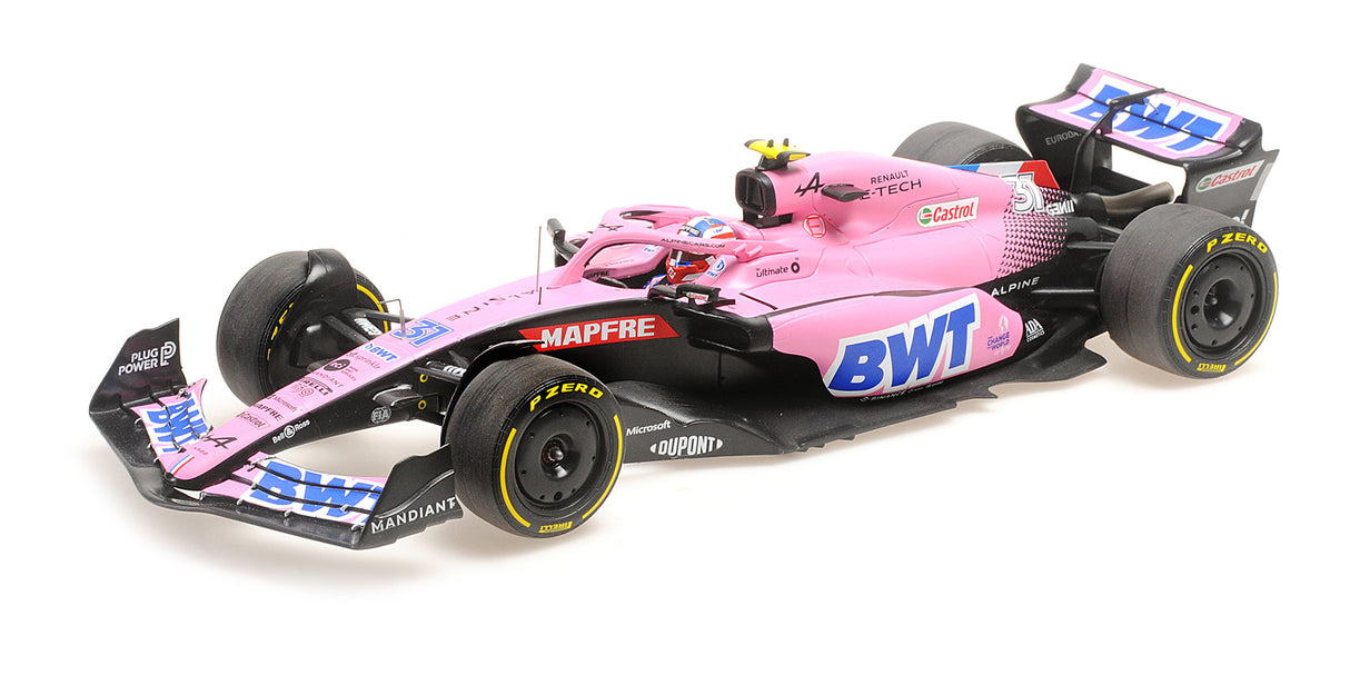 Minichamps Die Cast Collectables - 1:18 BWT Alpine F1 Team A522 - Esteban Ocon - Bahrain GP 2022