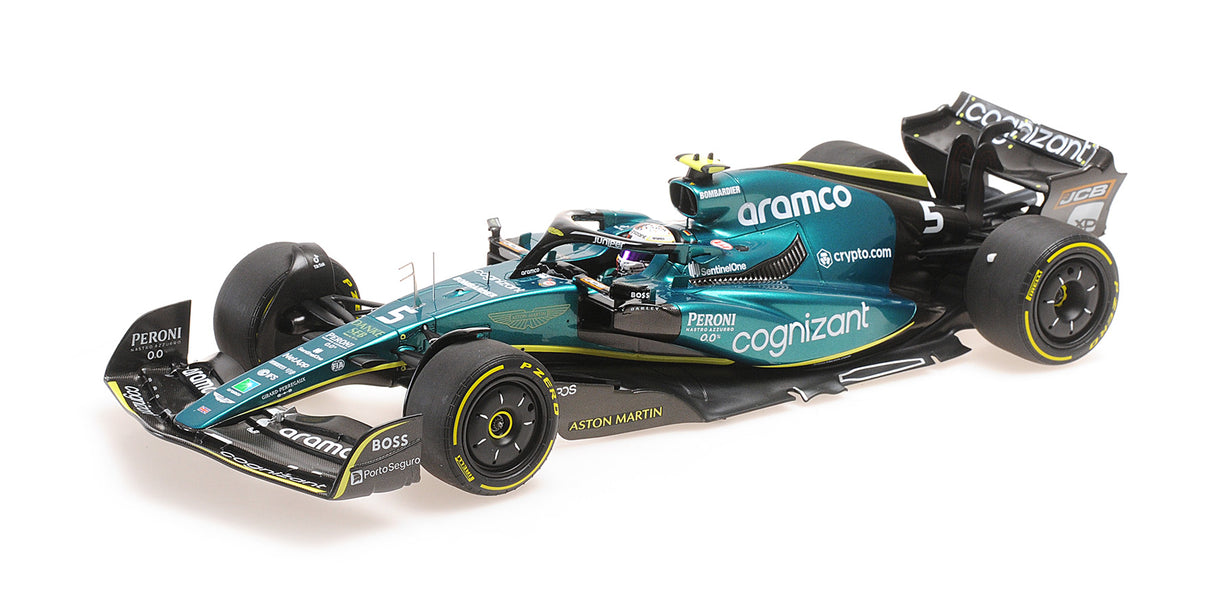 Minichamps Die Cast Collectables - 1:18 Aston Martin Aramco Cognizant Formula One Team AMR22 - S. Vettel - Last Race Abu Dhabi GP 2022