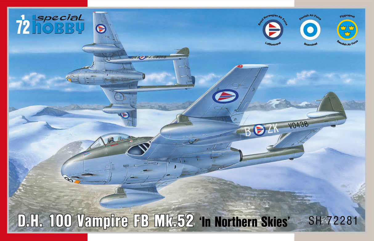 Special Hobby 1/72 D.H 100Vampire FB Mk.52 In Northern Skies Kit SH72281