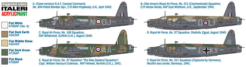 Italeri Plastic 1/72 Aircraft Kit Wellington Mk.IC Kit1383