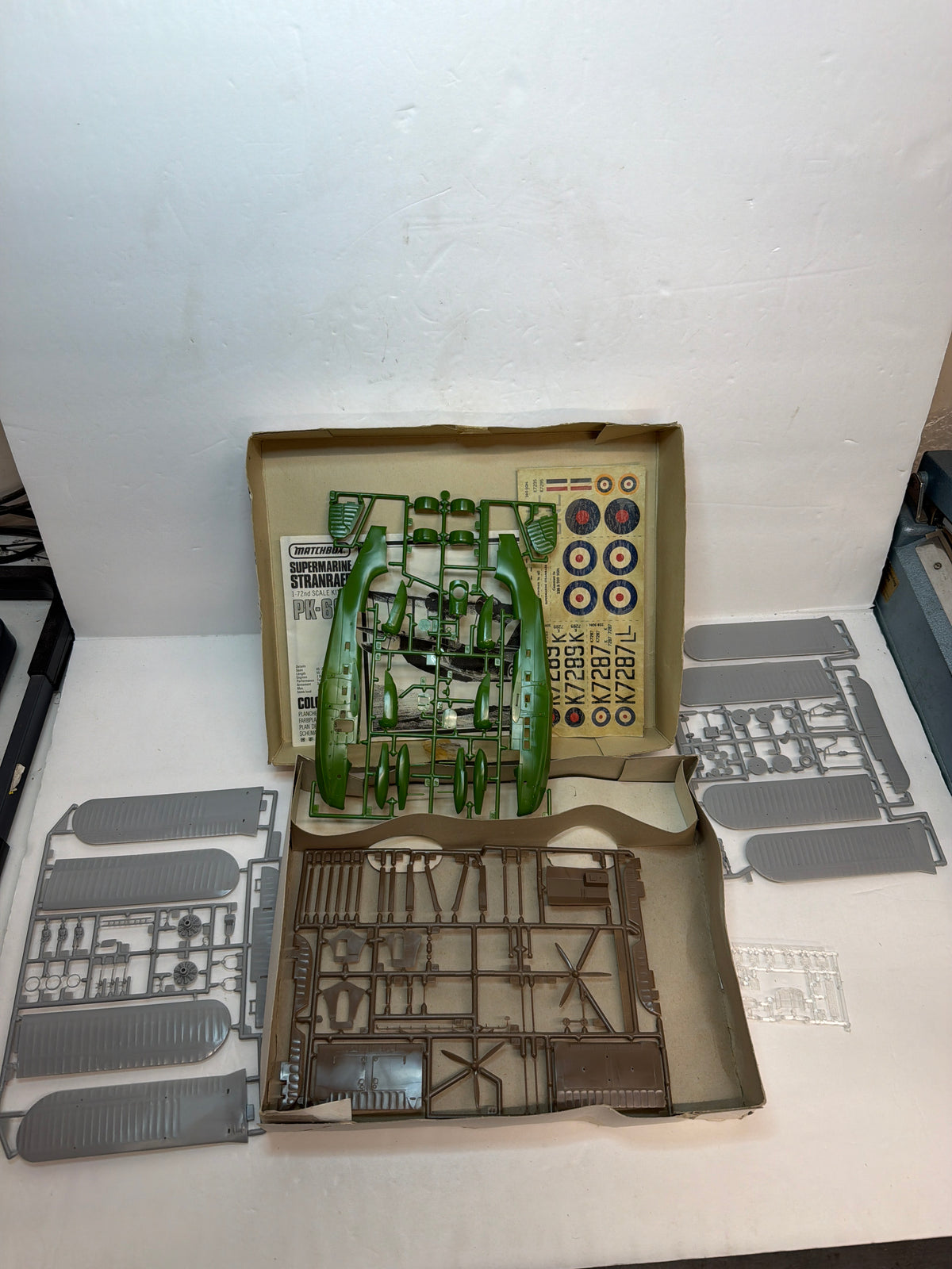 Matchbox PK-601 Supermarine Stranraer Flying Boat — 1/72 Scale Plastic model kit decals damaged