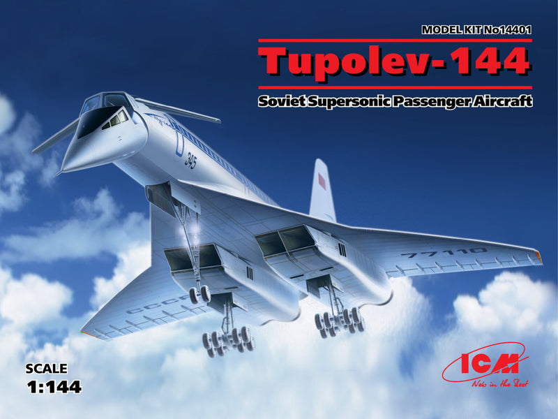 ICM 1/144 Tupolev-144  Soviet Supersonic Passenger Aircraft 14401