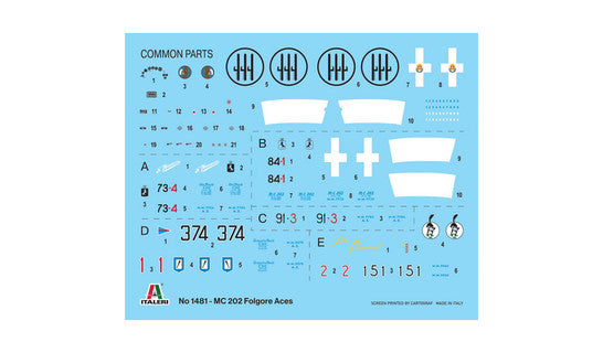 Italerai 1/72 MC.202 Folgore Aces Kit 1481