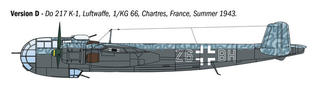 Italerai 1/72 Dornier Do 217 K-1/K-2 with Fritz X Guided Bombs Kit 1488