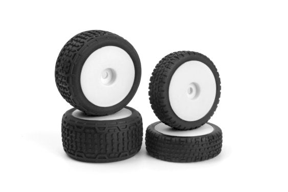 Maverick RC Microbe Buggy Wheel/Tyre Set (White/Front/Rear)