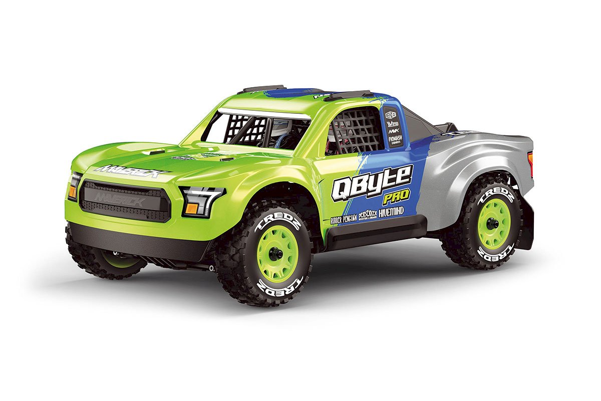 Maverick RC QByte SC Pro 1/12th SC Truck - Fluoro Green