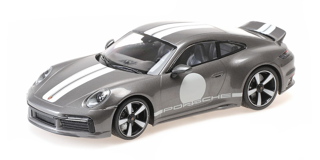 Minichamps Die Cast Collectables - 1:18 2022 Porsche 911 (992) Sport Classic Grey Metallic - Sealed Body