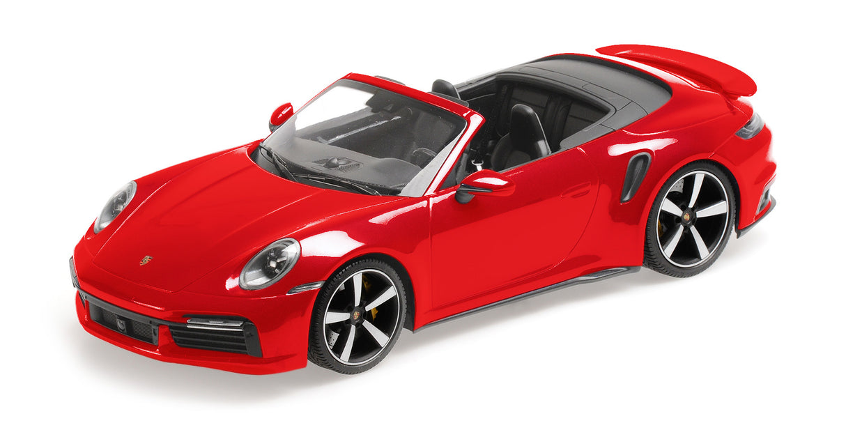 Minichamps Die Cast Collectables - 1:18 2020 Porsche 911 (992) Turbo S Cabriolet - Red