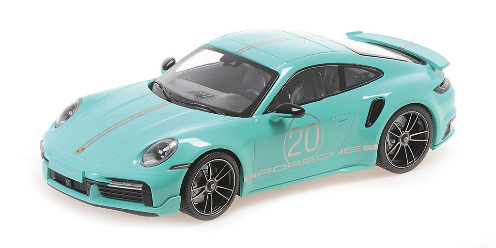 Minichamps Die Cast Collectables - 1:18 2021 Porsche 911 (992) Turbo S Coupe Sport Design - Green