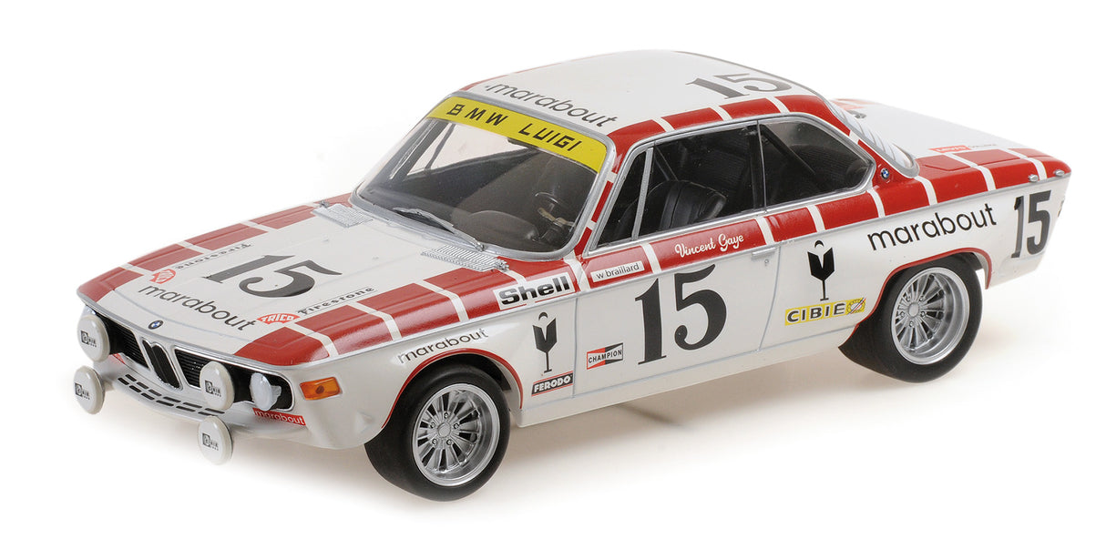 Minichamps Die Cast Collectables - 1:18 BMW 2800 CS Racing Team Marabout - Gaye/Braillard 1970 24H Spa-Francorchamps