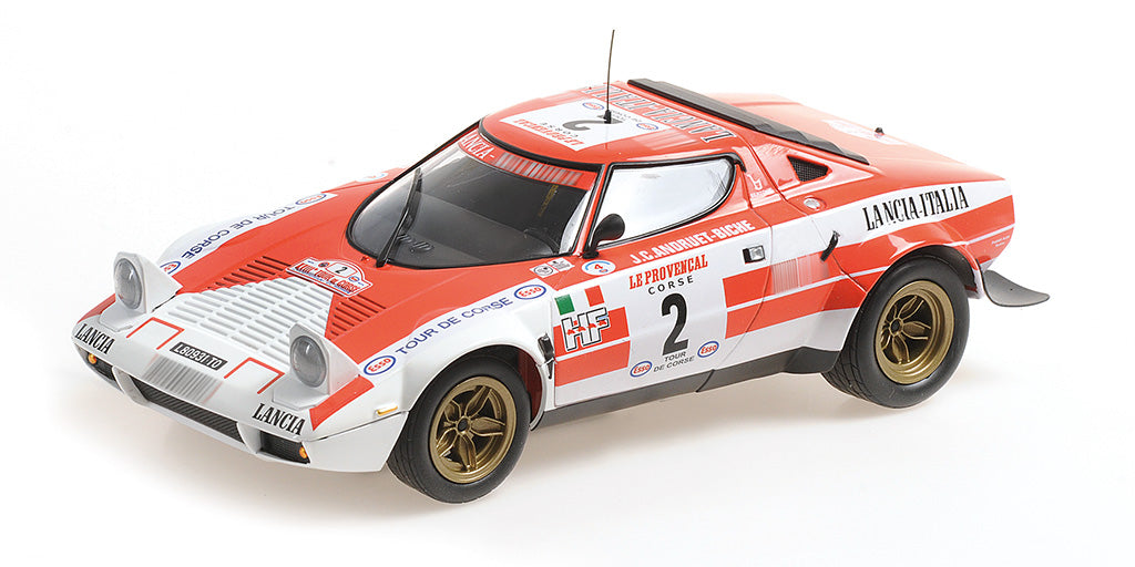 Minichamps Die Cast Collectables - 1:18 Lancia Stratos - Jean-Claude Andruet / Biche - 1st Tour De Corse 1974