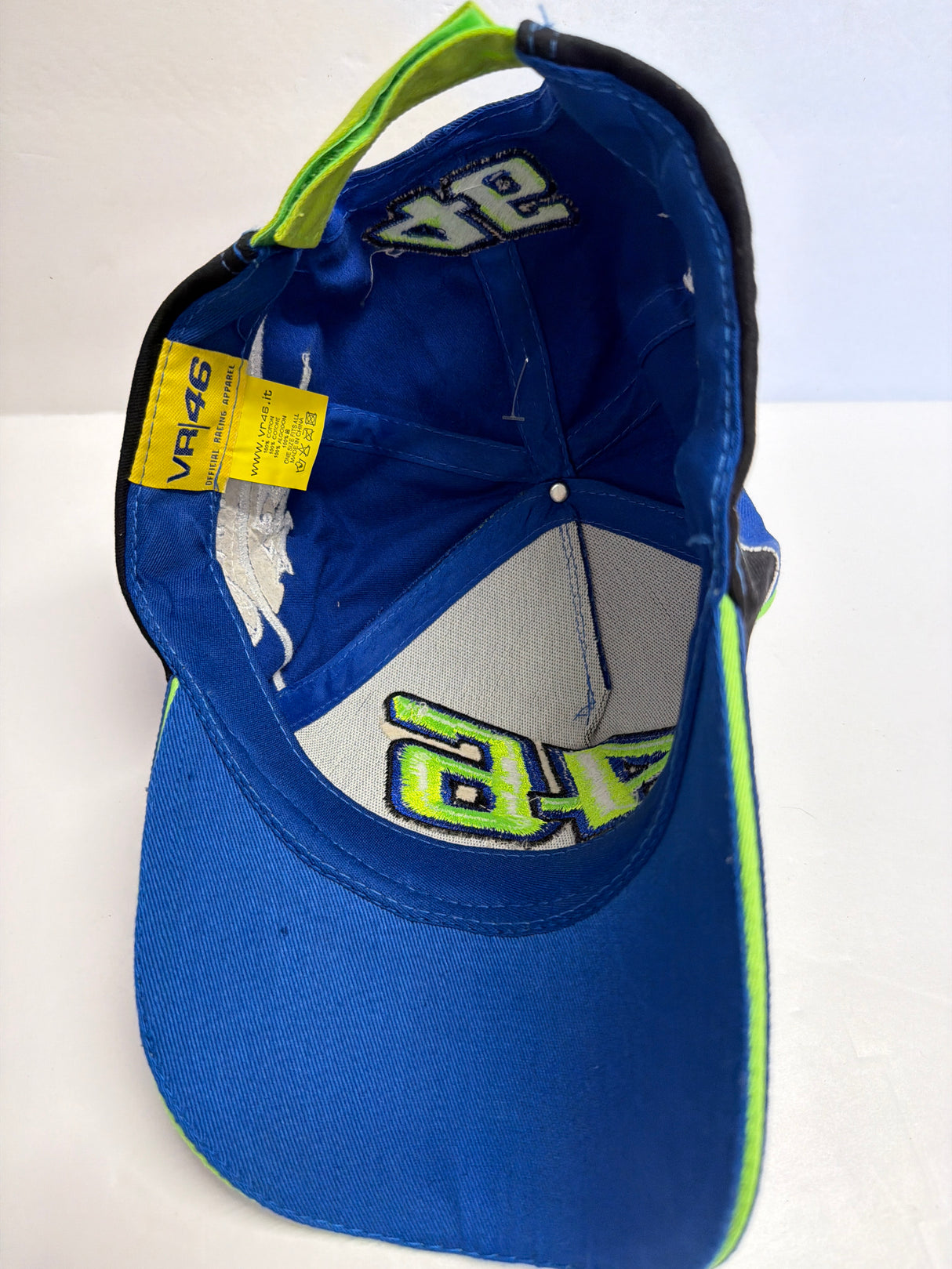 OFFICIAL VALENTINO ROSSI VR 46 (in Green) Baseball Cap Blue Yamaha Racing Team Logo (second hand)