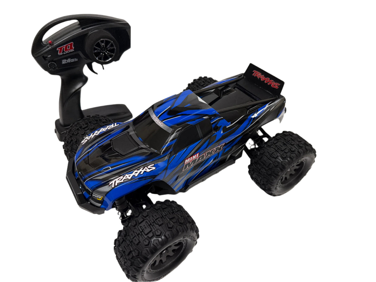 Mini Maxx BL-2S 4WD RTR Monster Truck Blue with Wing (+ TQi 2-ch BL-2s 2S LiPo USB-C Charger Clipless Body)