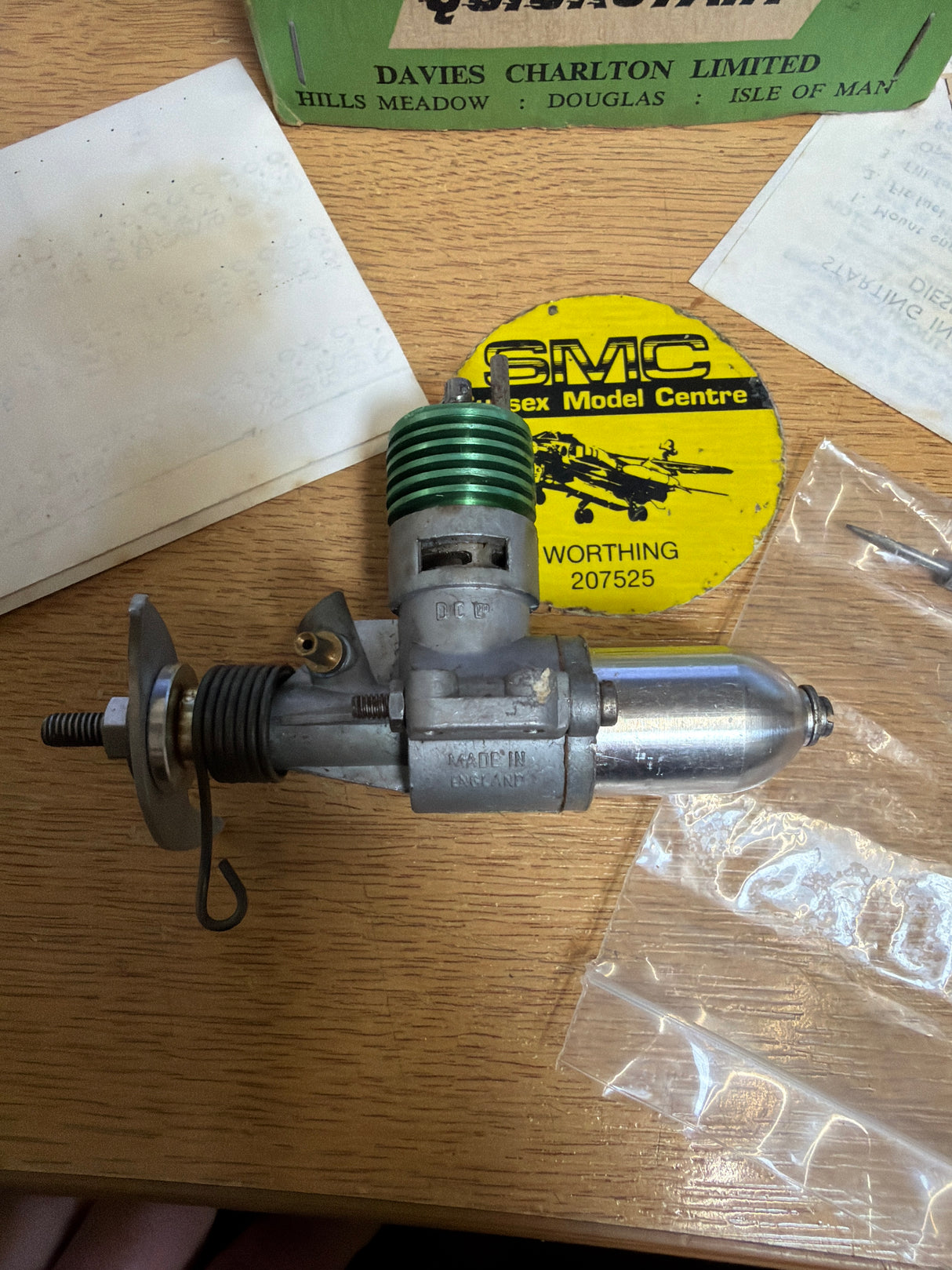 DC Merlin .76 CU . CM In Box Vintage Model Engine Diesel Second Hand (Box 109)