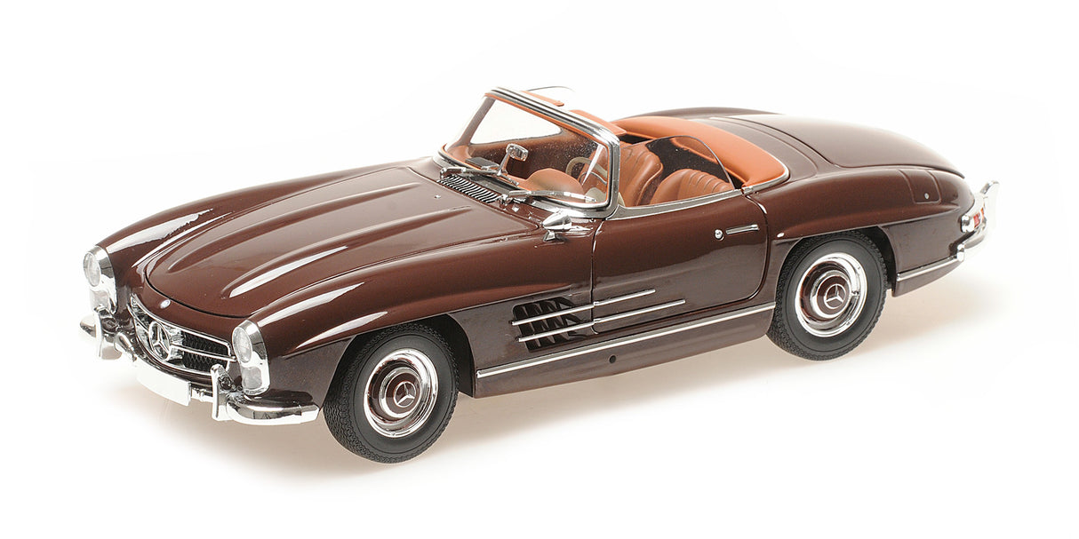 Minichamps Die Cast Collectables - 1:18 1957 Mercedes-Benz 300 SL Roadster (W198) - Dark Red