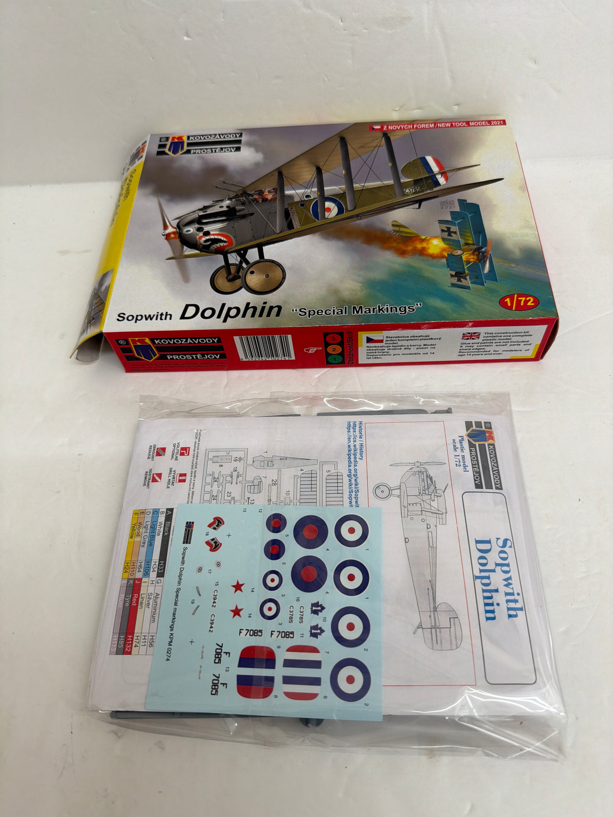 KPM Kovozavody Prostejov Hobby Plastic Model Kit Sopwith Dolphin Special Markings — 1:72