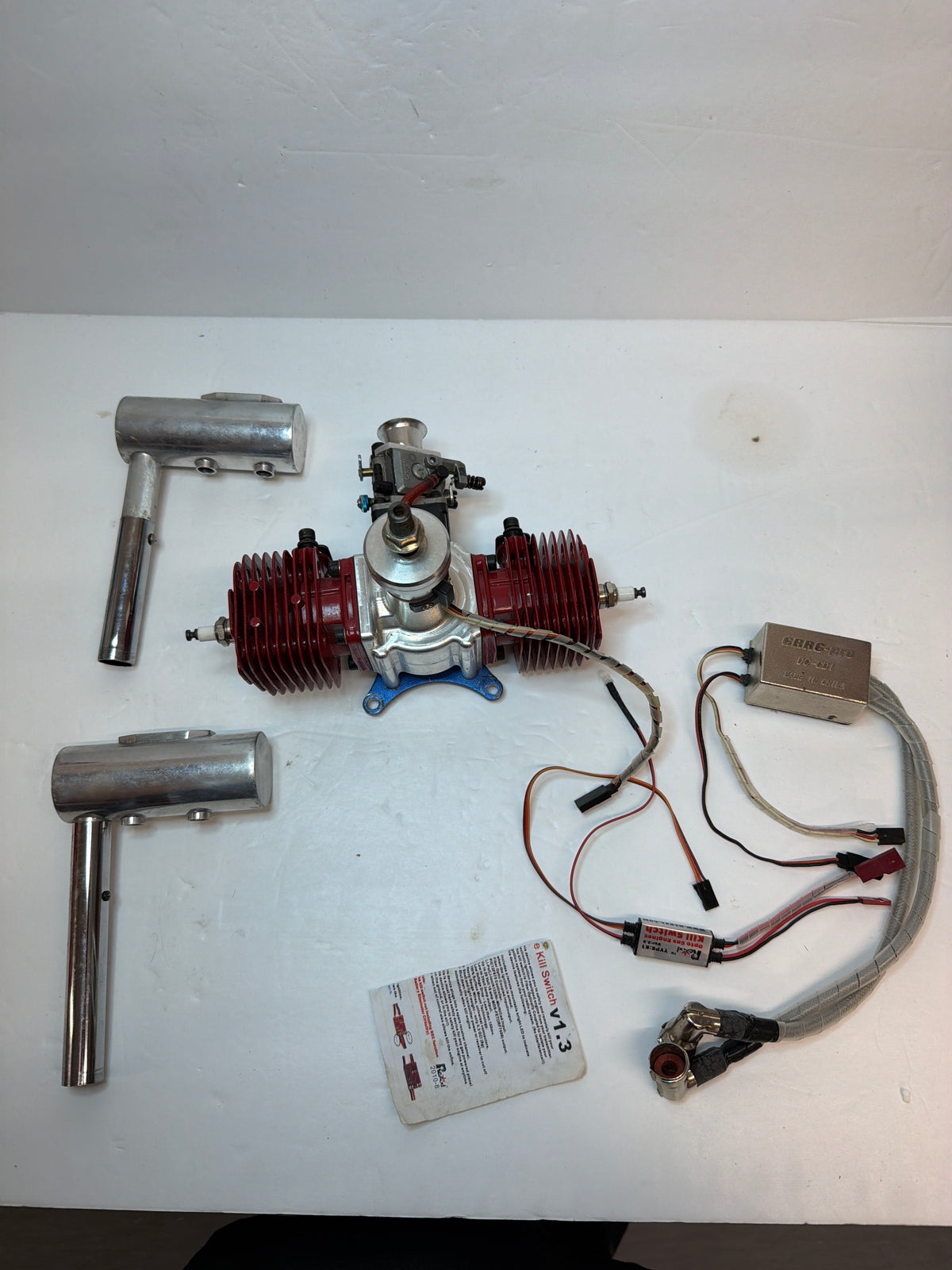 CRRCpro 55cc Petrol Engine Gagsoline twin Cylinder Side Exhaust 2-Stroke Petrol Engine second hand