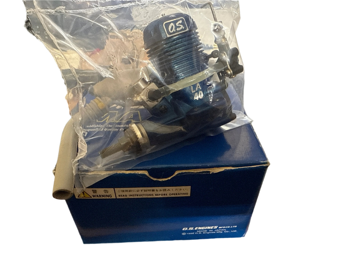 OS 40LA engine with silencer - SECOND HAND - BOXED WITH MANUAL