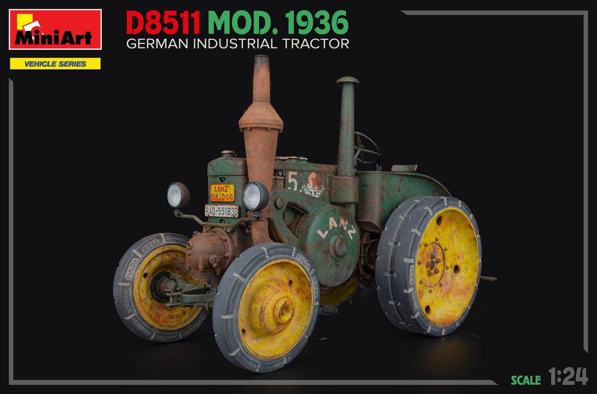 MiniArt 1/24 D8511 MOD.1936 German Industrial Tractor Kit MT24005