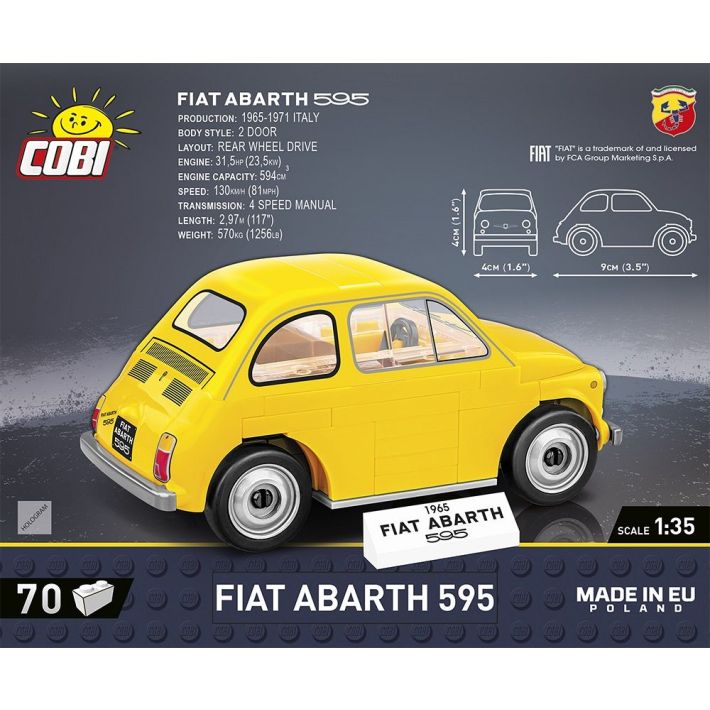 COBI 1/35 1965 FIAT 500 ABARTH - 70 pcs 24514