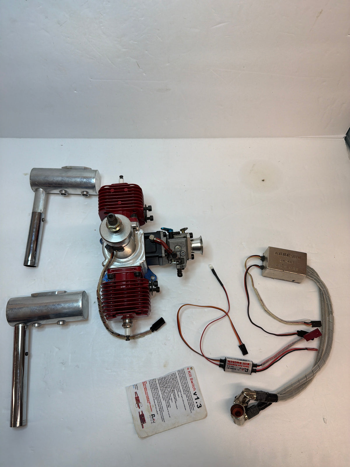 CRRCpro 55cc Petrol Engine Gagsoline twin Cylinder Side Exhaust 2-Stroke Petrol Engine second hand