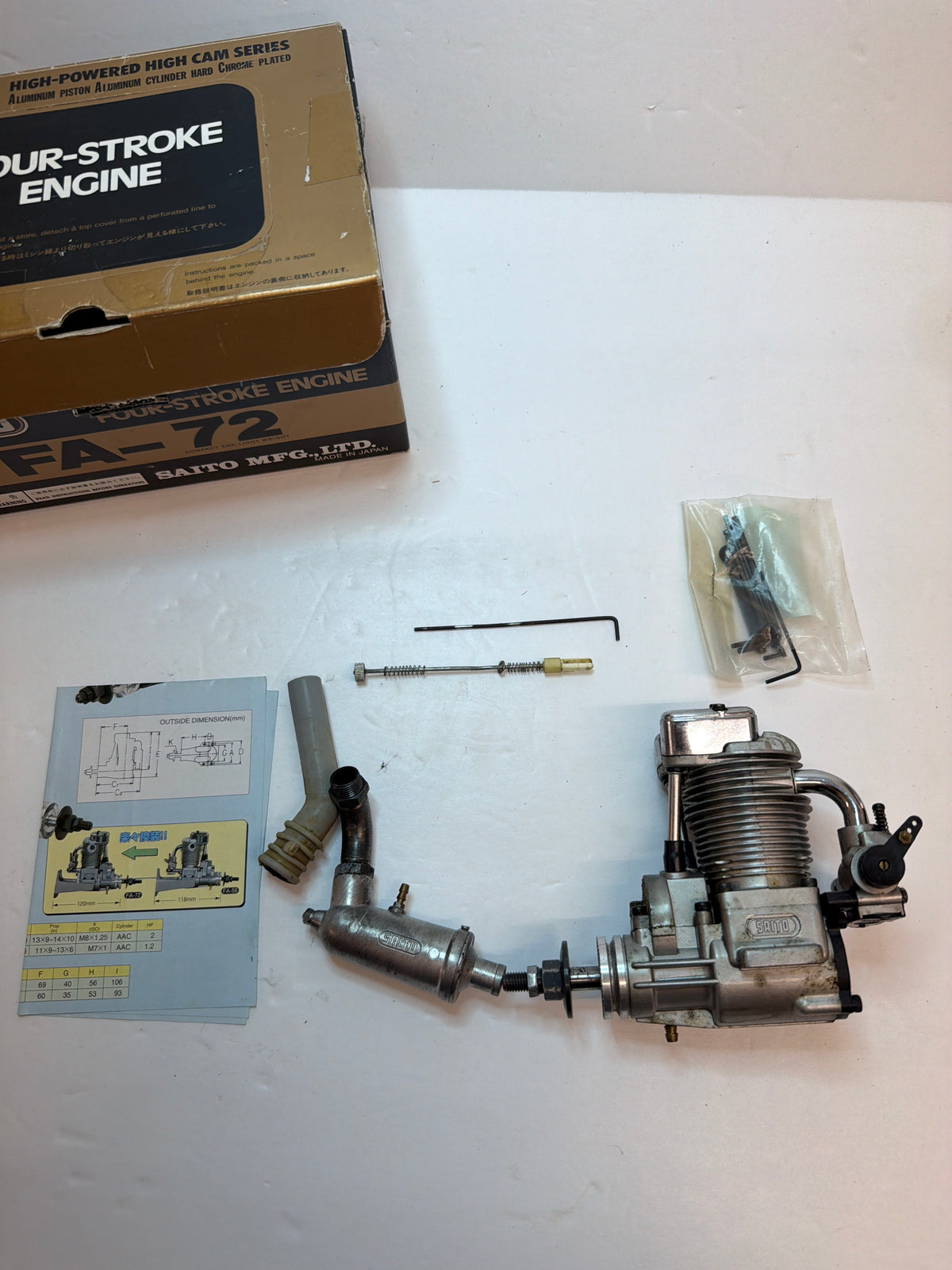 Second Hand Aircraft Engine 4-stroke Saito FA-72 (Box 62)
