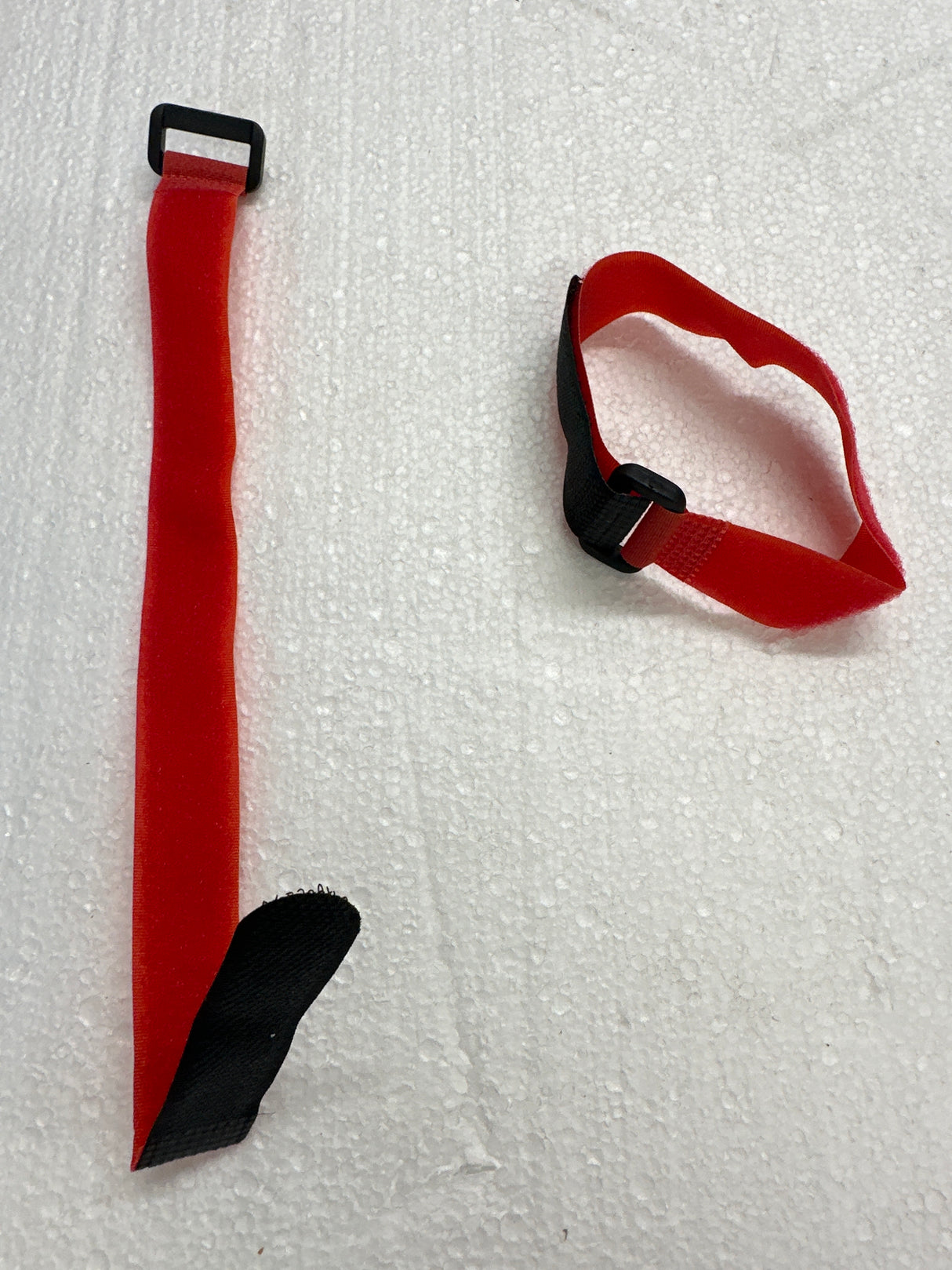 Two Velcro 300mm long 20 mm wide Battery Straps Red