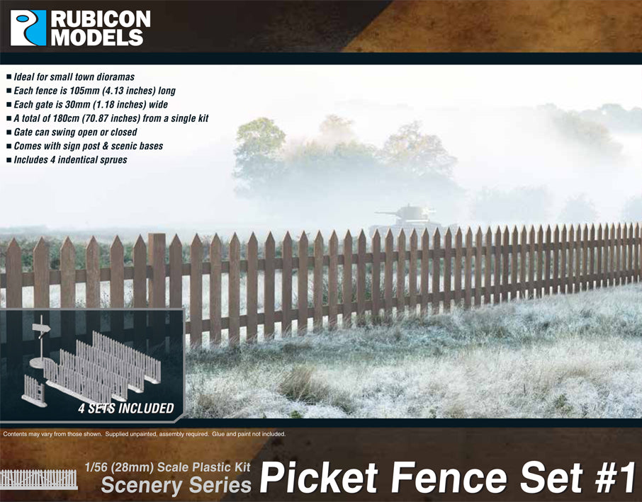 Rubicon Models Picket Fence Set #1
