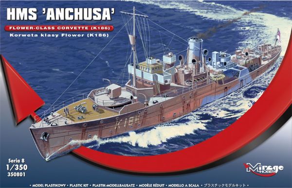 Mirage Hobby 350801 – 1:350 WW2 Royal Navy HMS “Anchusa” Flower-Class Corvette K186
