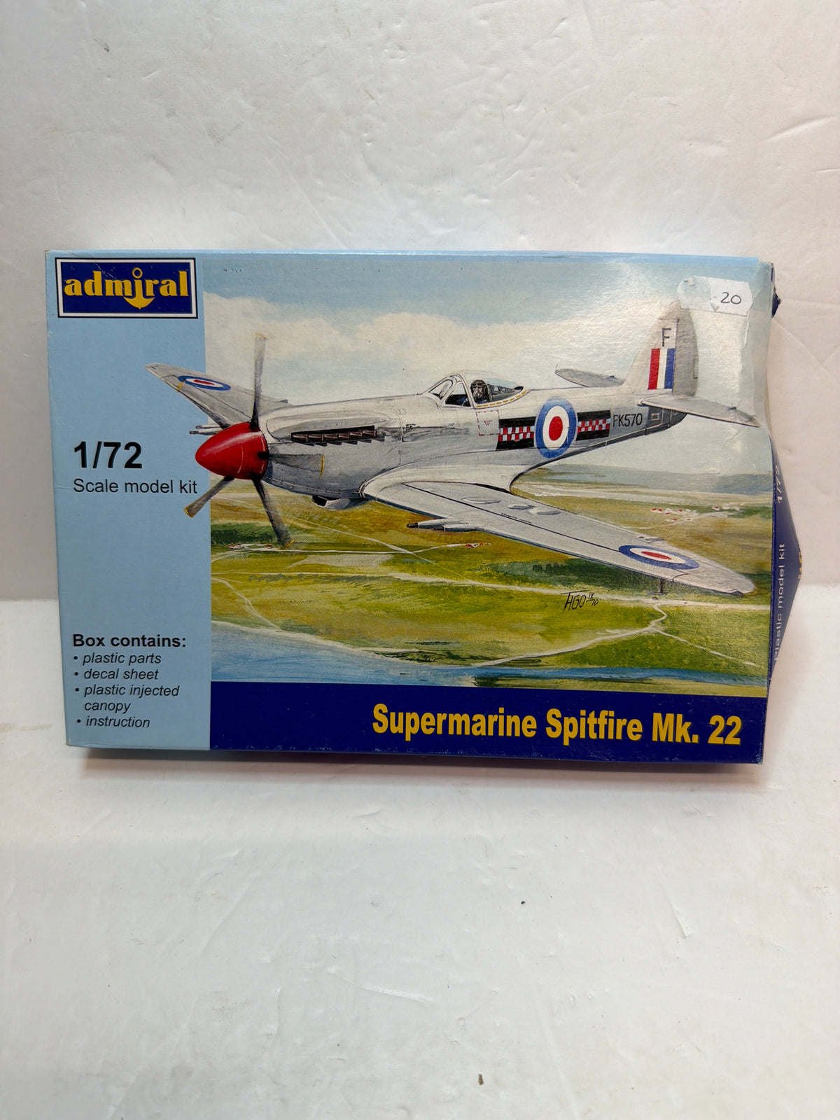 Admiral Supermarine Spitfire Mk.22 1/72 ADM7202 Plastic Model Kit Vintage