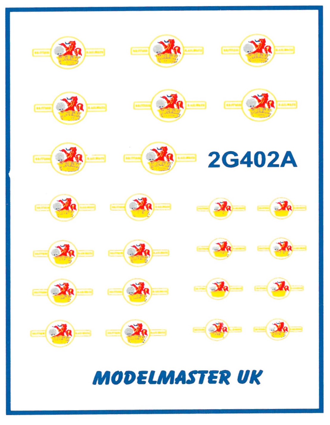 N GAUGE BR LOCO CRESTS POST 56 4 PAIRS