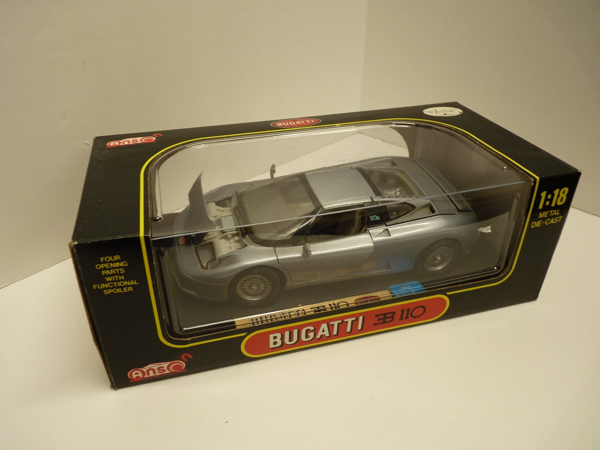 Die Cast Model 1/18 scale Anson Bugatti EB 110 Silver 30303-W Second Hand