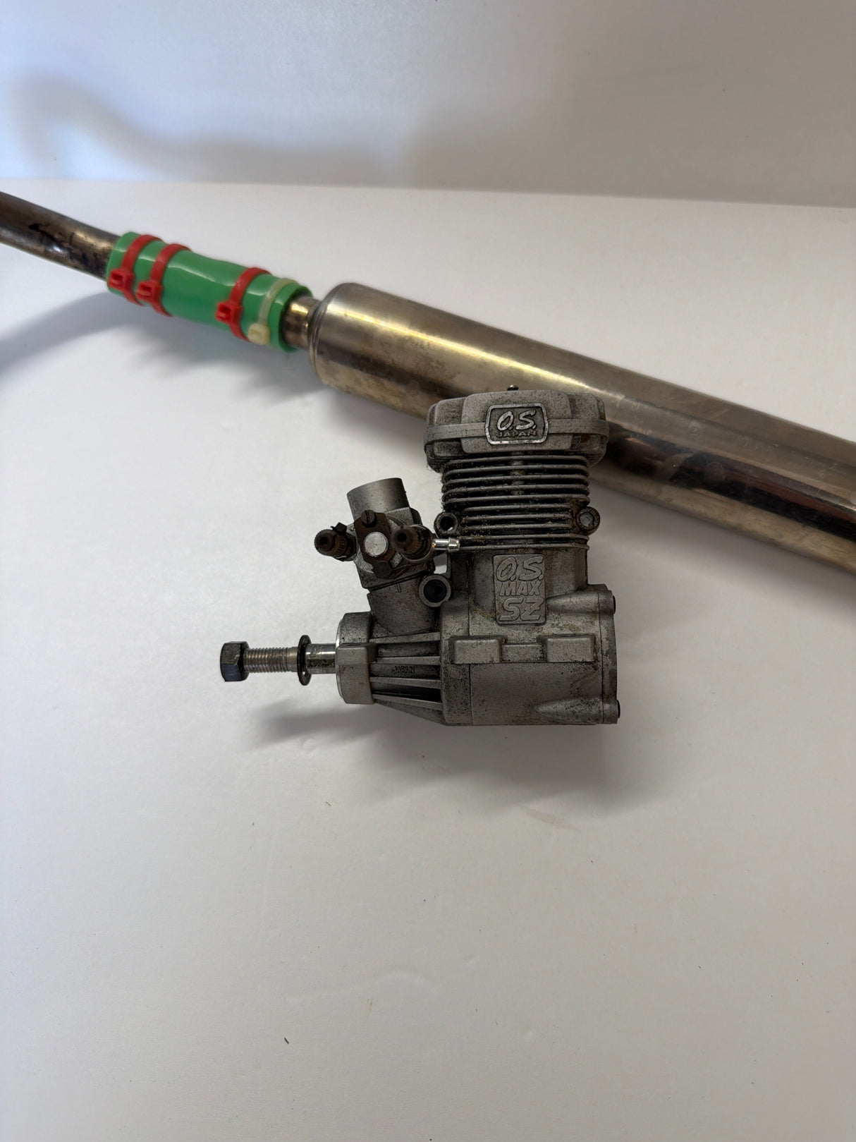 Second Hand engine Glow 2-stroke os Max sz 70 Heli engine and pipe (Box 63)