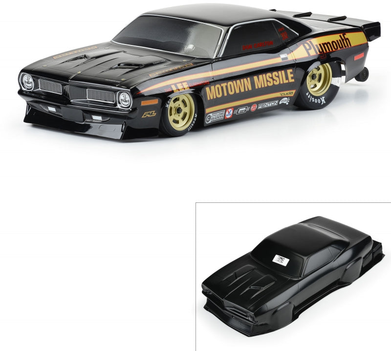 1/10 1972 Plymouth Barracuda Motown Missile Black Body: Drag