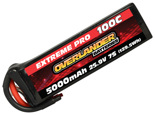 Overlander 5000mAh 25.9V 7S 100C Extreme Pro LiPo Battery - AS150
