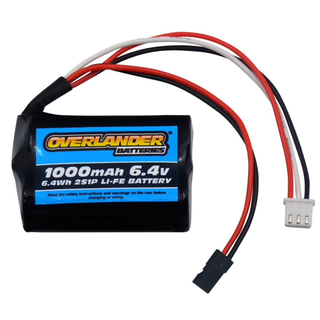 Overlander 1000mAh 6.4V 2S Config 2 18500 LiFePO4 Battery - XT60