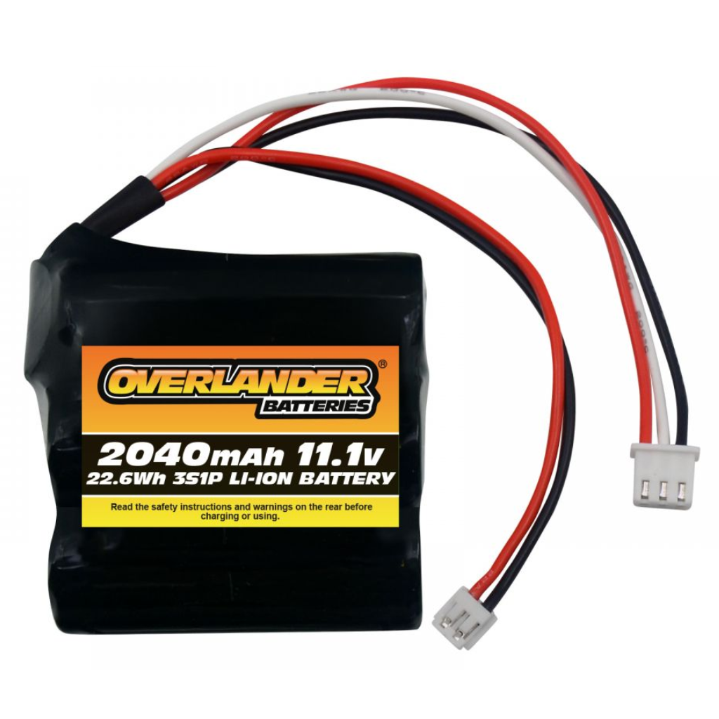 Overlander Panasonic 2040mAh 11.1V 3S Flat 18500 Li-Ion Battery - Deans